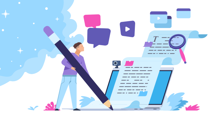 image of a man blogging